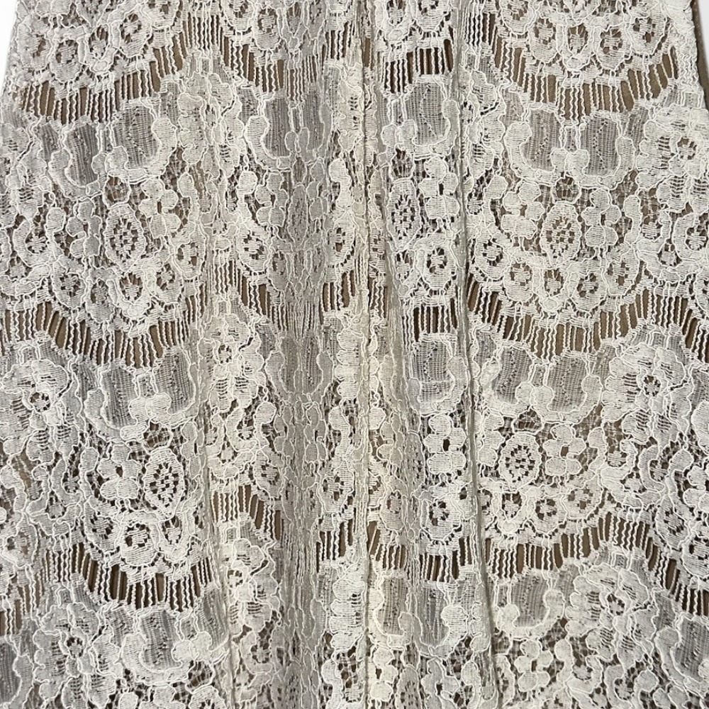 Love Fire M Ivory Floral Lace Top High Neck Romantic Boho Cottagecore Sleeveless - Picture 7 of 8